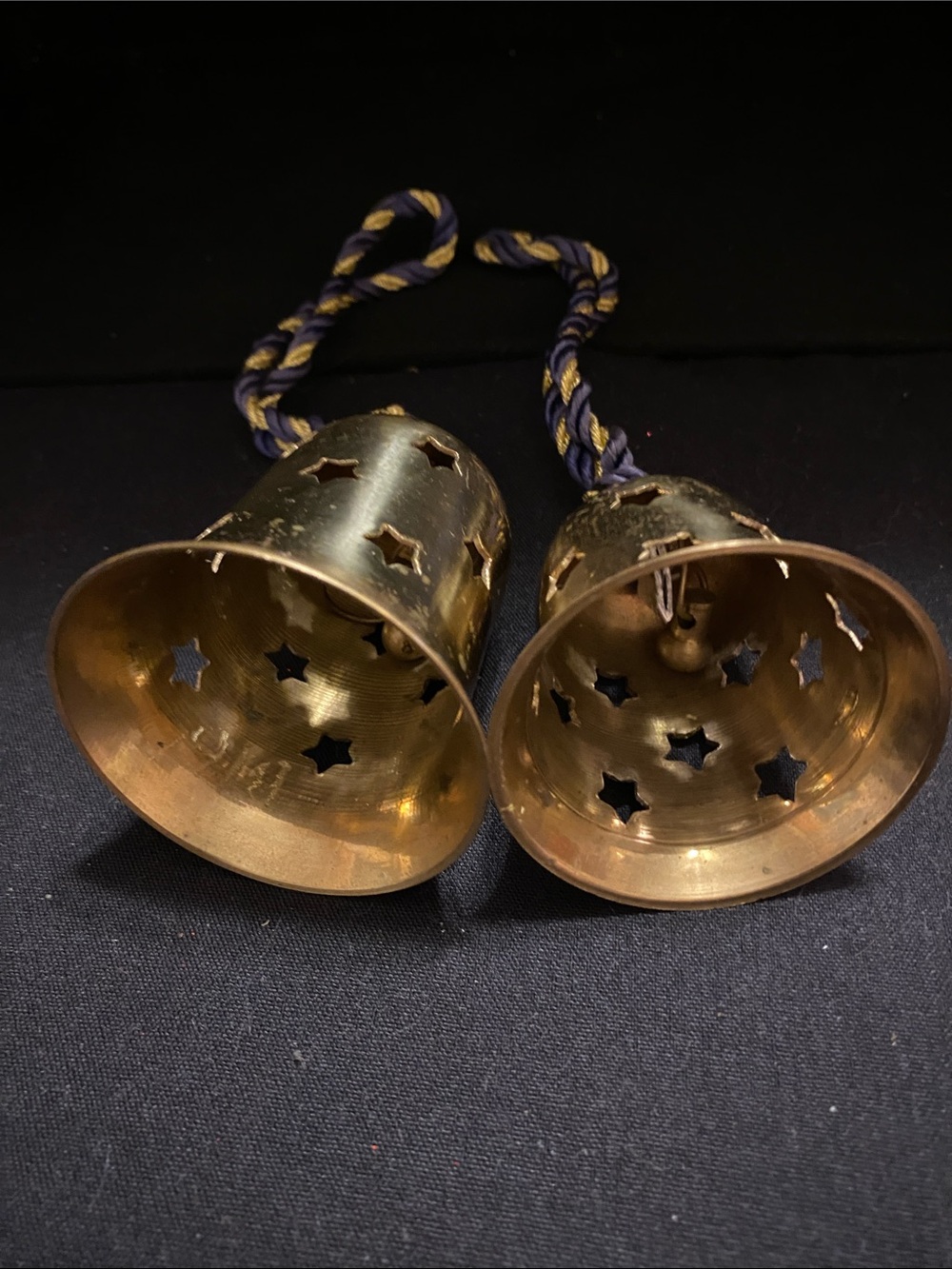 Vintage Celestial Brass Star cutout set of Bells - Picture 4 of 10